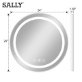 Miroirs de maquillage dimmables à cercle rond LED SALLY pour salle de bain