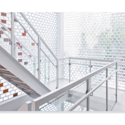 Colorful Mosaic Solid Glass Bricks Curtain Wall Partition