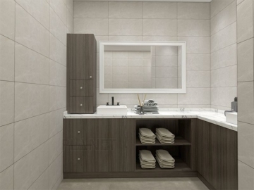 Luxury mirror cabinet single sink bathroom vanity