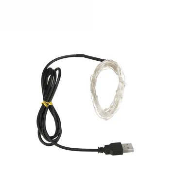USB Powered 5V LED Silver Copper Wire String Lights for Home, Christmas, Wedding, and Party Decorations