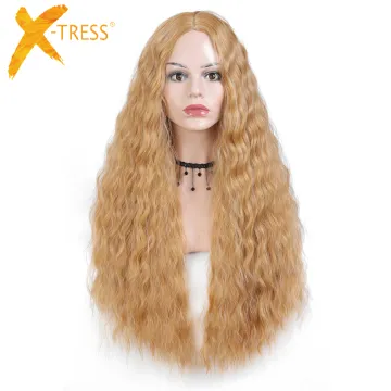 X-TRESS Silky 29 Inch Natural Wave Cuticle Aligned Synthetic Hair Wigs High Temperature Fiber Virgin Wigs For Black Women