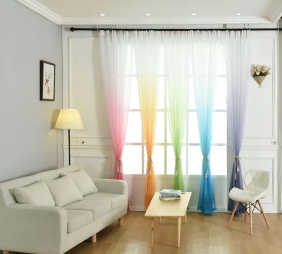 Multi-Color Gradient Sheer Curtains: Adding Simple Modern Style with Poles and Tracks Accessories