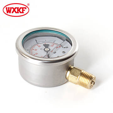 High quality 3inch 80mm stainless steel 0-15 PSI pressure gauge 1 bar