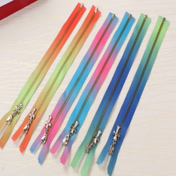 Fashion Rainbow Tape Brass Zipper