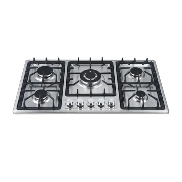 China-Built 5-Burner Gas Hob Kitchen Cooktop 86 cm Stainless Steel