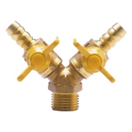 outside a second gas three-way valve