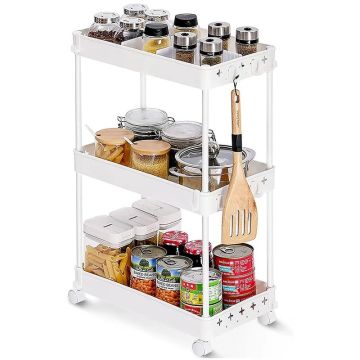 Customized 3-Tier Storage Trolley for Tight Spaces - Plastic Storage Carts for Sale