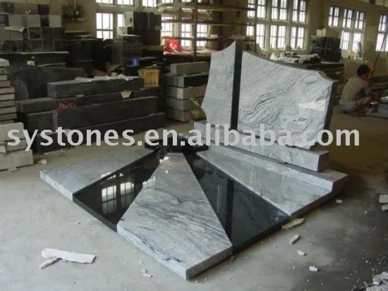 double granite China black tombstone/monument