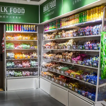 Single sided Bucket Snack Rack Against the Wall
