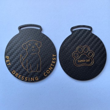 Premium Carbon Fiber Medal for Pet Sports Events Custom Logo Shape Durable CNC Machined Carbon Fiber Award Medals Wholesale