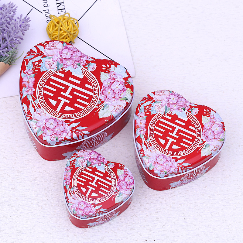 Heart Shaped Wedding Gift Box Metal Tin Cans