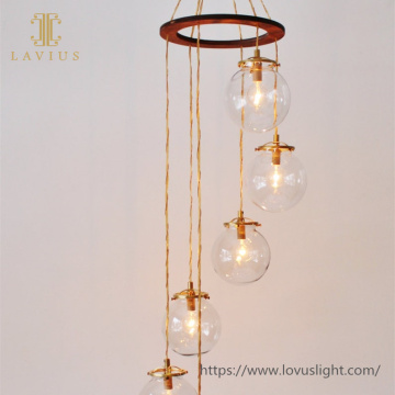 Small size modern design glass ball chandelier for living room bedroom