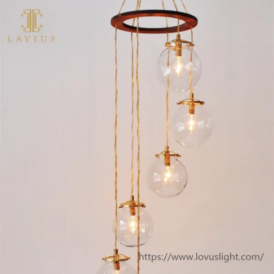 Small size modern design glass ball chandelier for living room bedroom