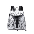 Geometric fabric PU leather packpack bag