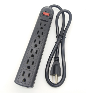 Colorful America Power Board with Switch, 3 Feet Cable, 6 Outlets US Extension Power Strip
