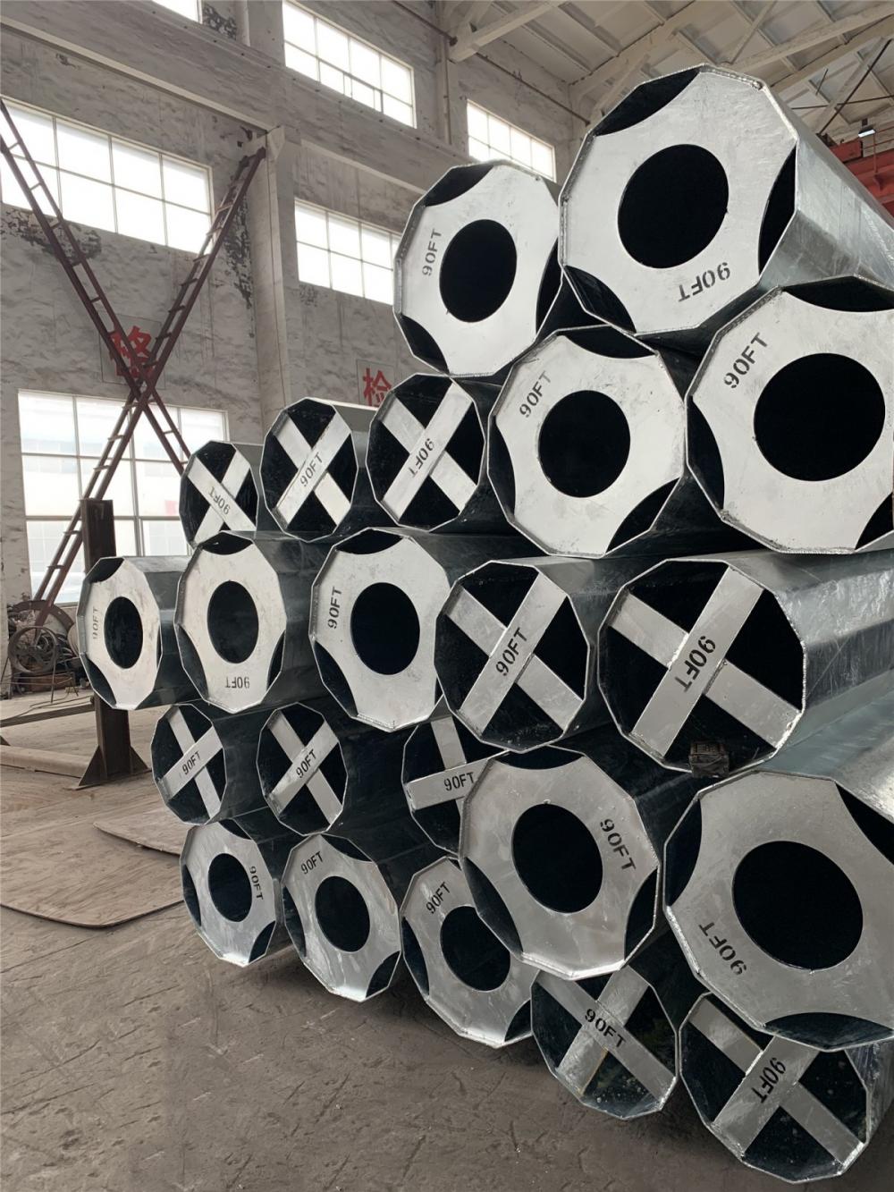 90FT hot dip galvanized steel pole