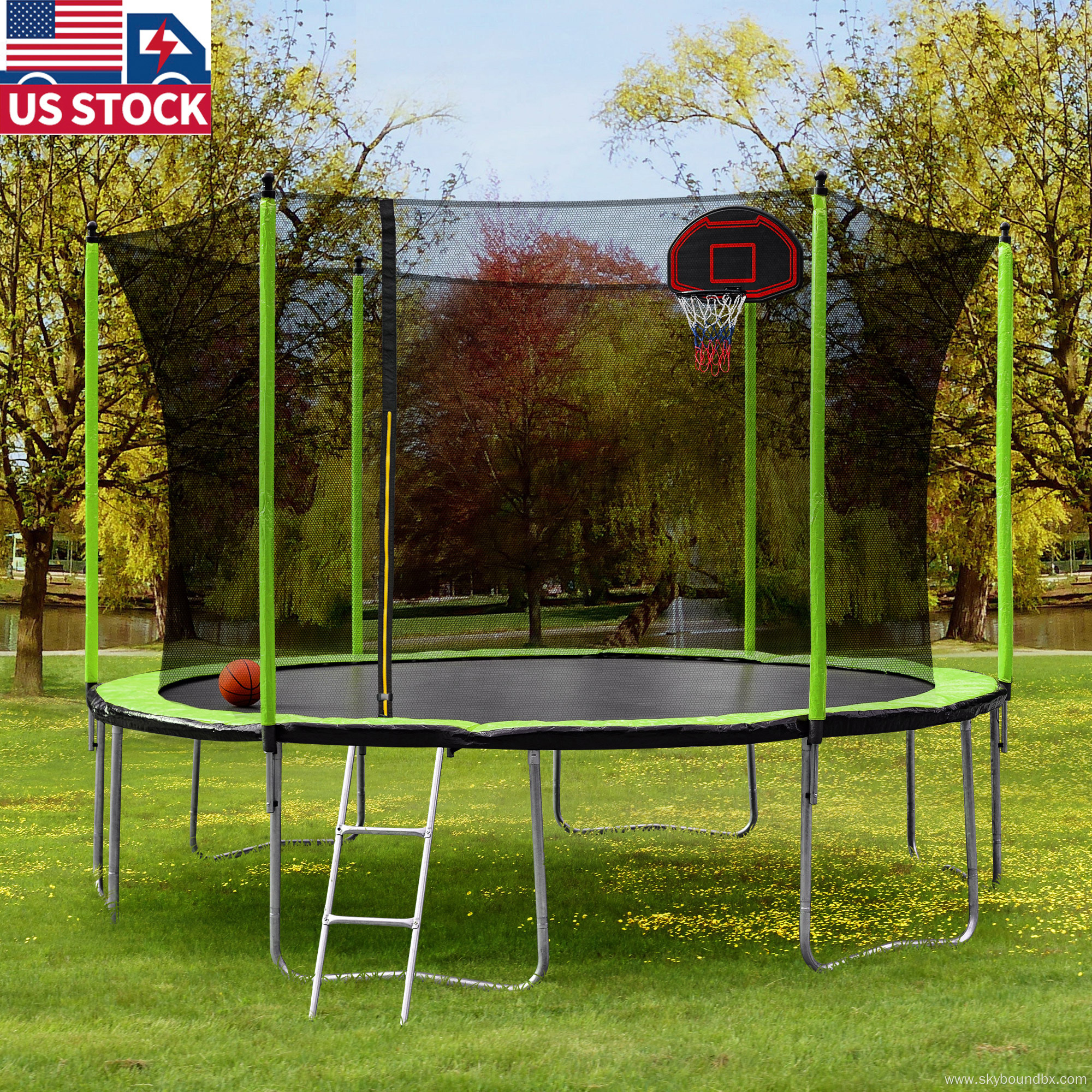 US local delivery colorful 12ft 366cm trampoline