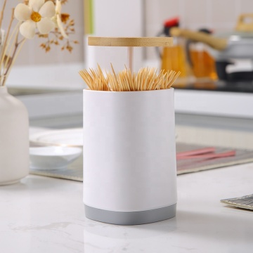 Dispensateur de cure-dents de salon automatique de haut niveau avec couvercles en bambou