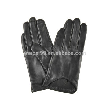Simple black Ms sheepskin touchscreen cheap leather gloves