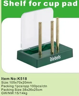 Plastic cup pad shelf