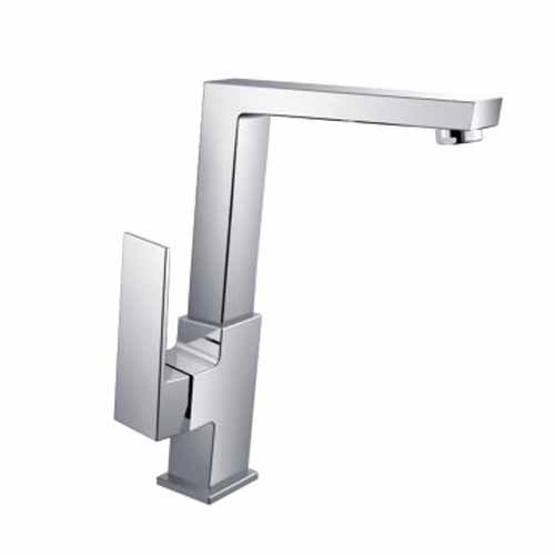 Chrome Brass Single Handle Deck Mounted Kitchen Faucet