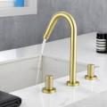 3 Löcher goldene Badezimmer Wasserhahn Waschbecken Mixer