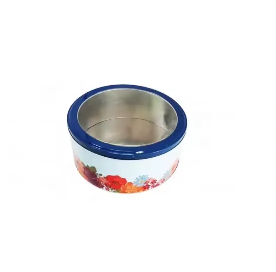 DADI Round Biscuit Tin Box with Transparent Window