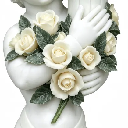 Vintage Cherub Marble Planter