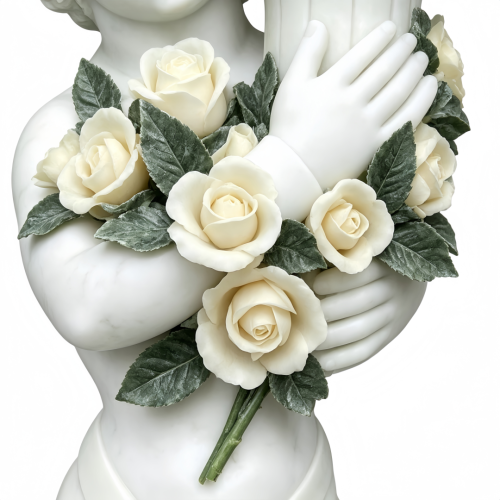Vintage Cherub Marble Planter