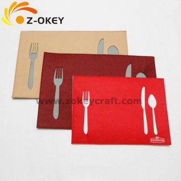latest style Forks and knives design felt placemat and holder