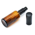 30ml 50ml 100ml empty amber glass lotion black aluminum treatment cream bottle pump cosmetic