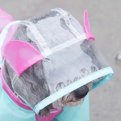 Fancy Color matching polyester reflective raincoat