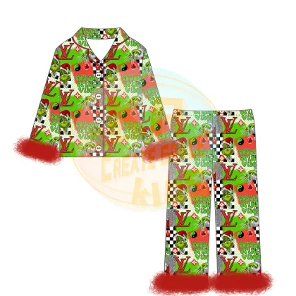 Custom Children Girls Christmas Clothing Set - Boutique Outfit for Kids