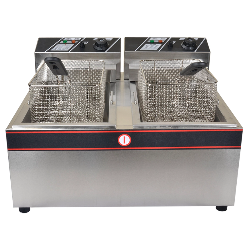 Household fryer with gas heating