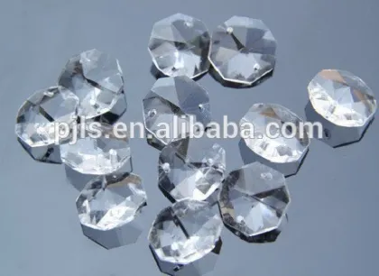 crystal octagonal beads, clear glass octagonal beads