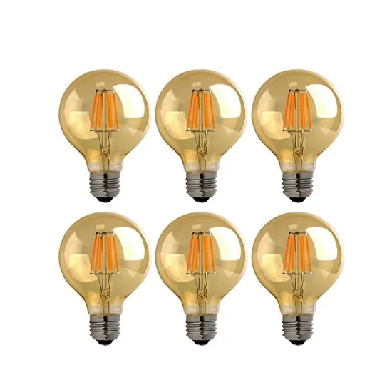 Gold Glass G25 G80 Vintage LED Filament Bulb 4W Globe