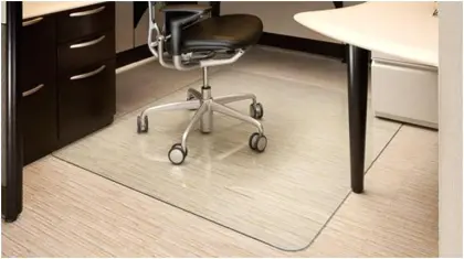 Customized Glass Office Chair Mat for Carpet