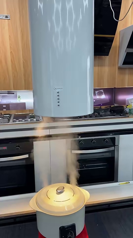 Kitchen Major Appliance Cooker Hood with Push Buttons +Tempered Glass Kitchen Vent ISLAND Range Hood Chimney Extractor