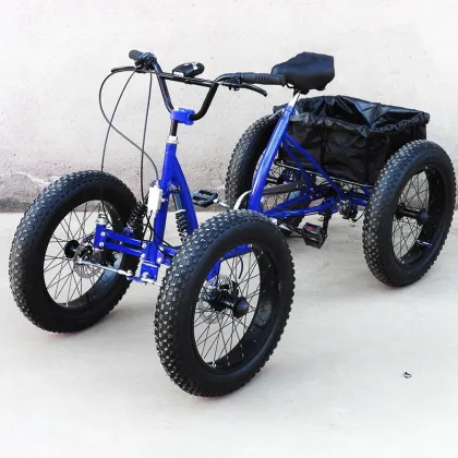 Fat tire off-road pedal quad bike
