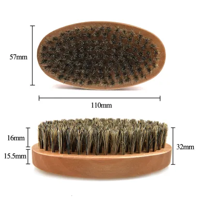 Oval boar bristle beard brush