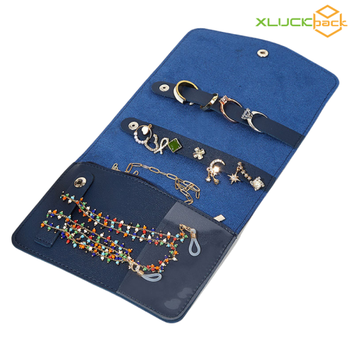 Luxury Leather Wallet with Elegant Button Jewelry Boxes