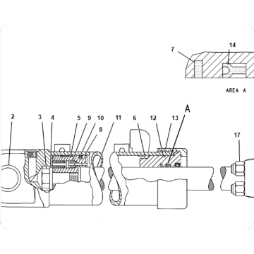 Wheeled bulldozer 814B rod assembly 1U2145/1U-2145