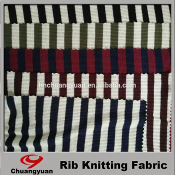 2016 new design stripe 4x2 metallic rib knitting fabric