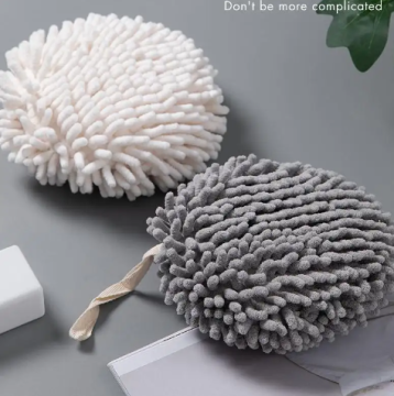 Quick Dry Chenille Ball Hand Towel for Kitchen & Bathroom