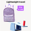 Light purple children's school bag Lightweight and comfortable outdoor travel student bag