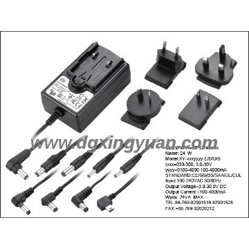 12v 2a  interchangeable plug adapter direct from factory