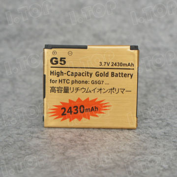 3.7V 2430 mAh Gold Battery for HTC G5 G7 Nexus One , made in China