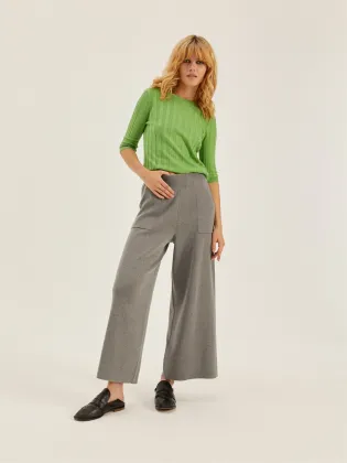 Length Wide Leg Knit Pants
