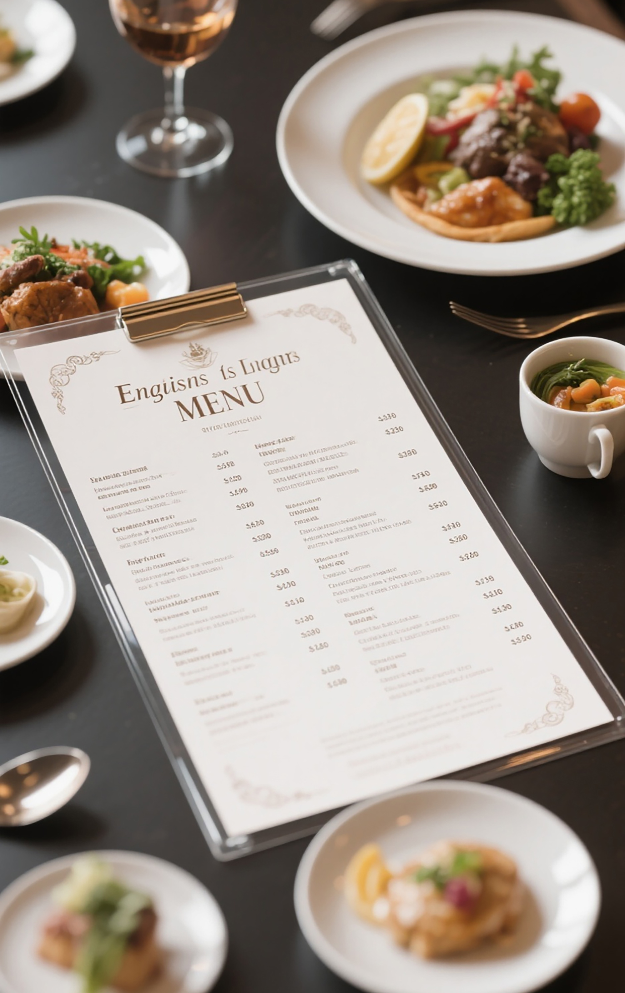 Product parameters and production process of the menu