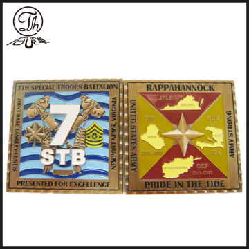 Pure gold and silver metal challenge coin